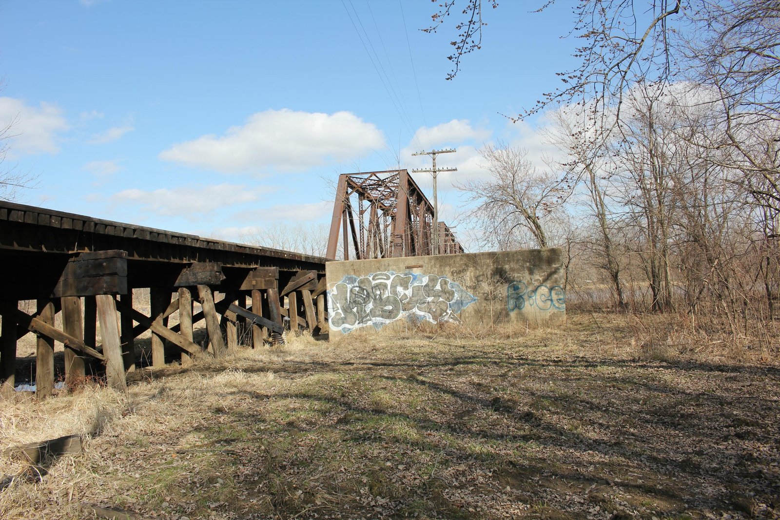 Looking east